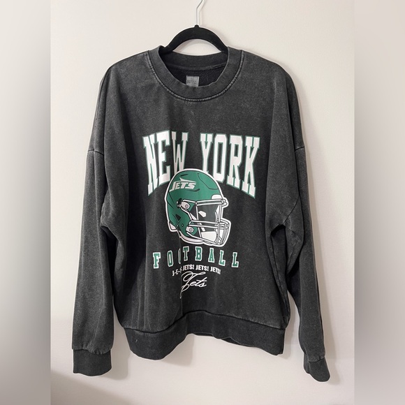 GAMEDAY COUTURE New York Jets NFL Vintage Wash Crewneck Sweatshirt Sz M EUC - Picture 1 of 7